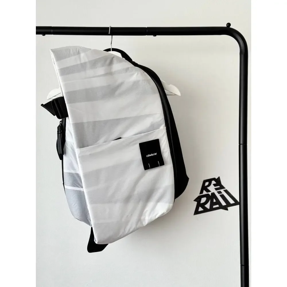 Cote and Ciel White Layered Isar Backpack Technical Ripstop